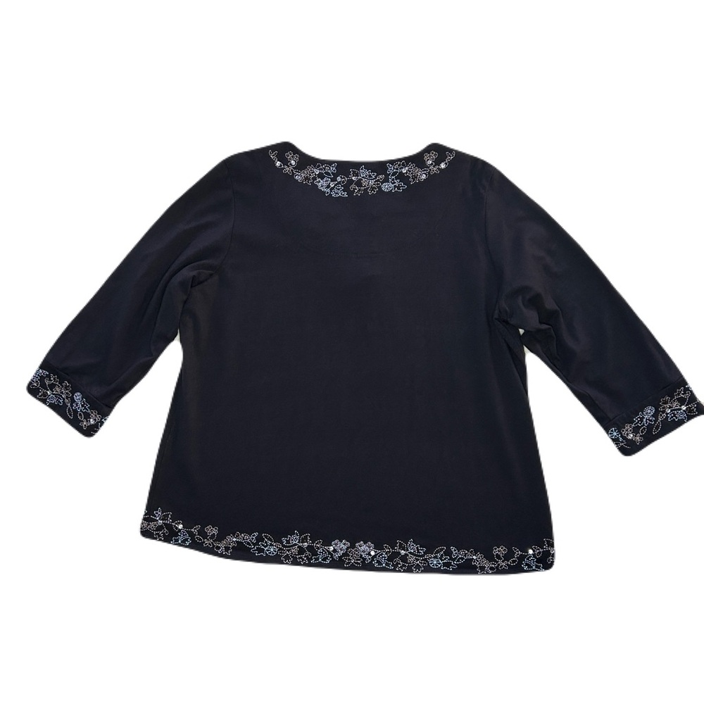 Susan Graver Black Tunic with Delicate Embroidery - Picture 3 of 8